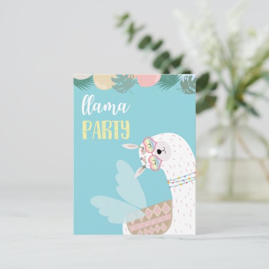 Cute llama briefkaart (Staand voorkant)