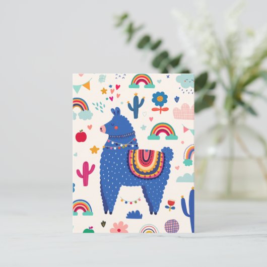 Cute llama briefkaart (Staand voorkant)