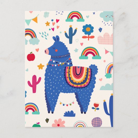 Cute llama briefkaart (Voorkant)