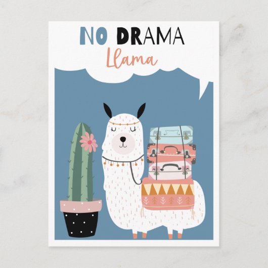 Cute llama briefkaart (Voorkant)