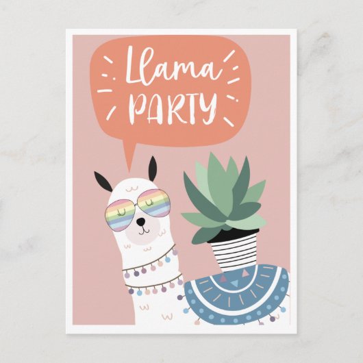 Cute llama briefkaart (Voorkant)