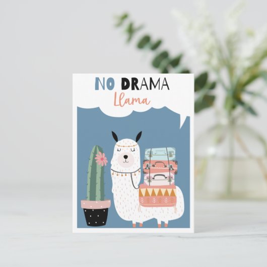 Cute llama briefkaart (Staand voorkant)