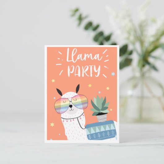 Cute llama briefkaart (Staand voorkant)