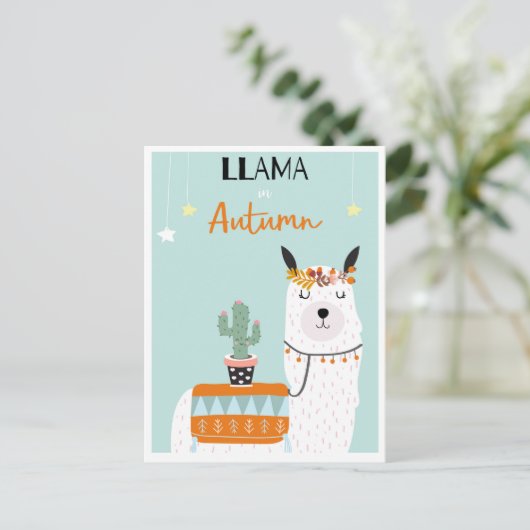 Cute llama briefkaart (Staand voorkant)