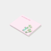 Cute Llama & Cactus Waterverf - Aangepaste naam Ro Post-it® Notes (Schuin)