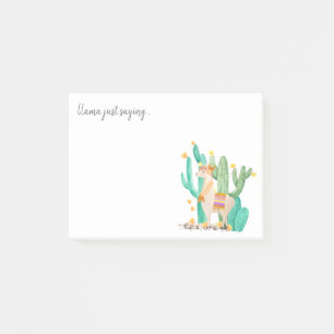 Cute Llama & Cactus Waterverf - Llama Just Gezegde Post-it® Notes