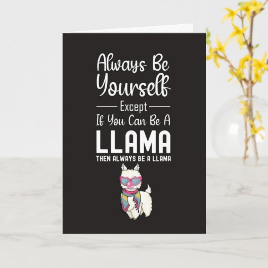 Cute Llama Cards Funny Humor Alpaca Animal Kaart (Gele Bloem)