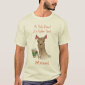 Cute Llama Cartoon No Prob Llama Het is koffietijd T-shirt (Voorkant)
