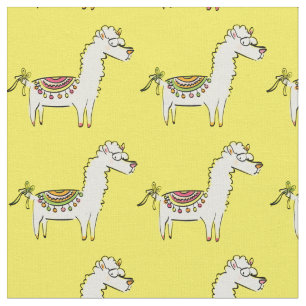 Cute Llama-Cartoons Stof