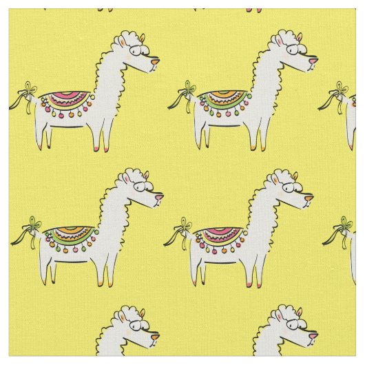 Cute Llama-Cartoons Stof (Close Up)