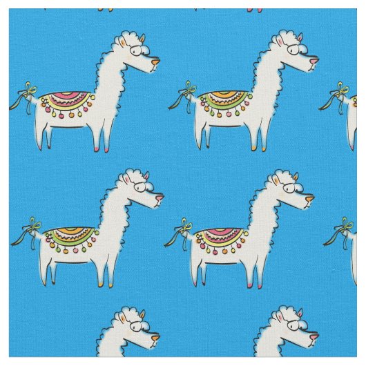 Cute Llama-Cartoons Stof (Close Up)