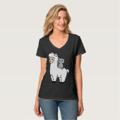 Cute Llama Cat Best Friends T-shirt (Voorkant volledig)