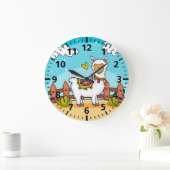Cute Llama Child's Room Wall Clock Grote Klok (Huis)