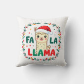 Cute Llama Christmas Design - "FÁ LA LAMA" Holiday Kussen (Achterkant)