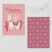 Cute Llama Classroom Valentijnse Exchange Notitiekaartje (Voorkant / Achterkant)