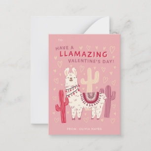 Cute Llama Classroom Valentijnse Exchange Notitiekaartje