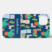 Cute Llama Custom Name Case-Mate iPhone Case (Achterkant (horizontaal))