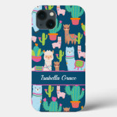 Cute Llama Custom Name Case-Mate iPhone Case (Achterkant)