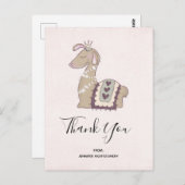 Cute Llama die een kroonkroon heeft, bedankt Briefkaart (Voorkant / Achterkant)
