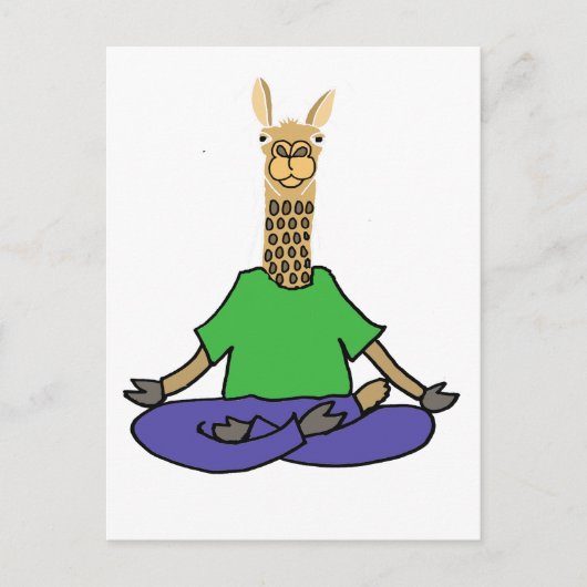 Cute Llama die Yoga-Cartoon doet Briefkaart (Voorkant)