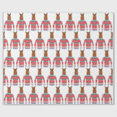 Cute Llama draagt Funny Ugly KerstSweater Cadeaupapier (Vlak)