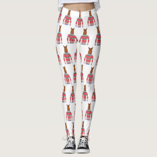 Cute Llama draagt Funny Ugly KerstSweater Leggings