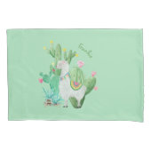 Cute Llama en Cactus Waterverf - Gepersonaliseerd Kussensloop (Voorkant)