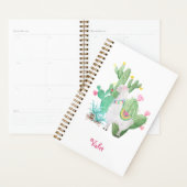 Cute Llama en Cactus Waterverf - White Custom Planner (Display)