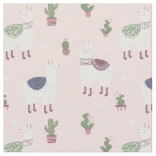 Cute Llama Fabric Stof