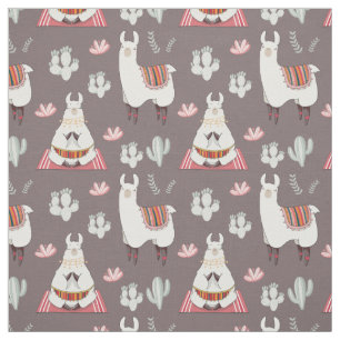 Cute Llama Fabric Stof