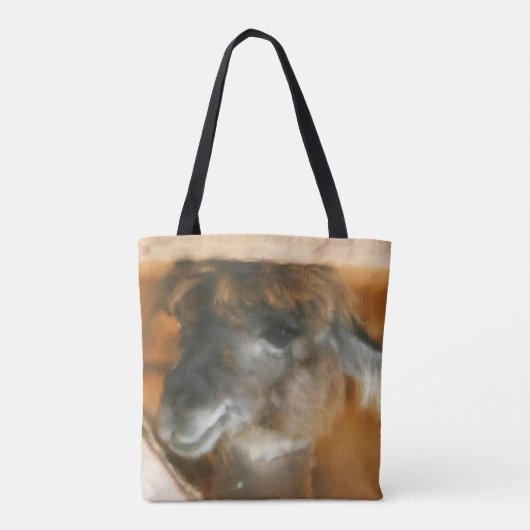 Cute Llama Face Boerderij Animal Art Tote Bag (Achterkant)
