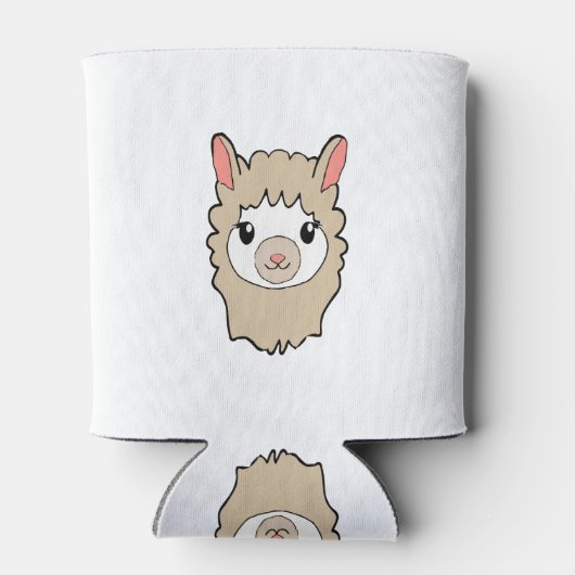 Cute Llama Face Tekening Blikjeskoeler (Achterkant)