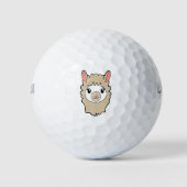 Cute Llama Face Tekening Golfballen (Voorkant)