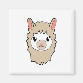 Cute Llama Face Tekening Magneet