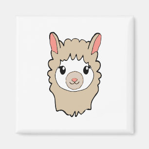 Cute Llama Face Tekening Magneet