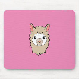 Cute Llama Face Tekening Muismat
