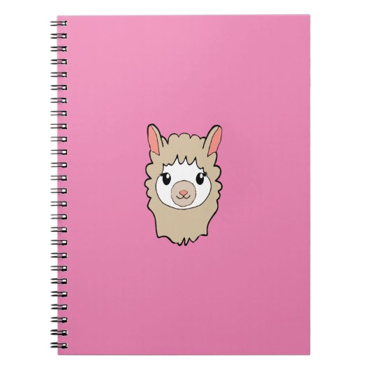 Cute Llama Face Tekening Notitieboek (Voorkant)