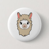 Cute Llama Face Tekening Ronde Button 5,7 Cm (Voorkant)