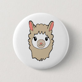 Cute Llama Face Tekening Ronde Button 5,7 Cm