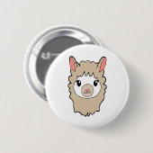 Cute Llama Face Tekening Ronde Button 5,7 Cm (Voorkant /achterkant)