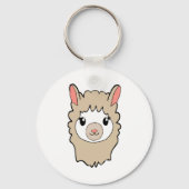 Cute Llama Face Tekening Sleutelhanger (Voorkant)