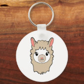 Cute Llama Face Tekening Sleutelhanger (Voorkant)