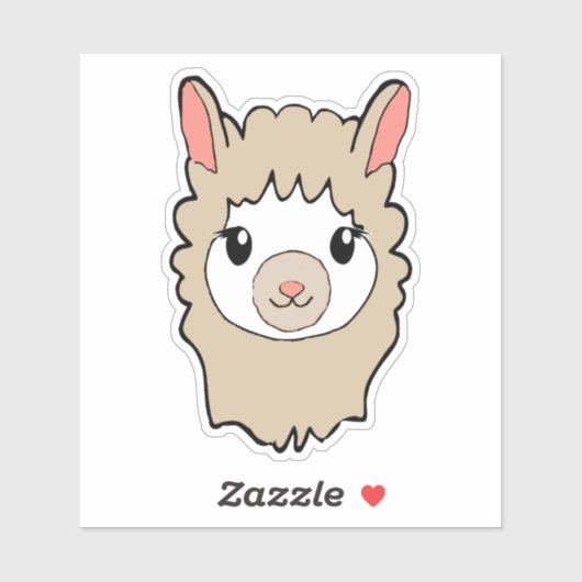 Cute Llama Face Tekening Sticker (Vel)