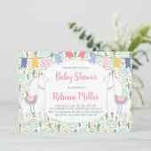 Cute Llama Fiesta Baby shower Kaart (Staand voorkant)