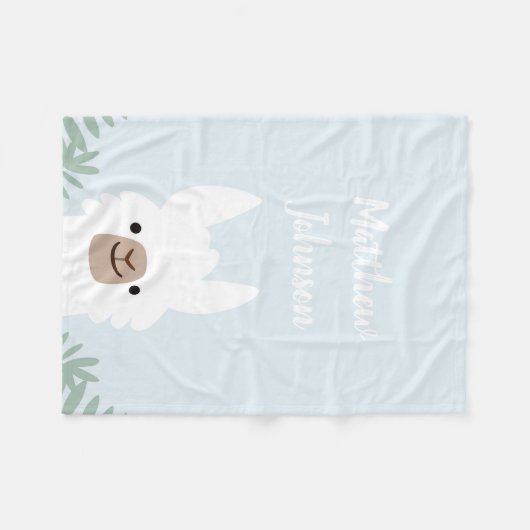 Cute Llama Fleece Blanket (Voorkant (Horizontaal))