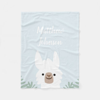Cute Llama Fleece Blanket Deken