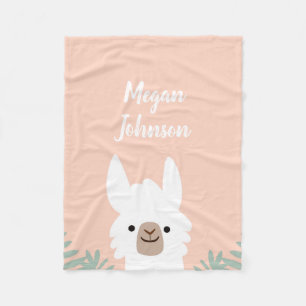 Cute Llama Fleece Blanket Deken