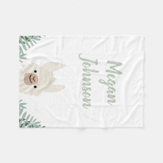 Cute Llama Fleece Blanket Deken (Voorkant (Horizontaal))