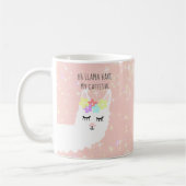 Cute Llama Floral Blush Pink Girly Chic Koffiemok (Links)