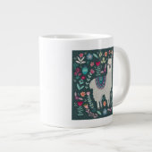 Cute Llama Floral Design Grote Koffiekop (Voorkant rechts)